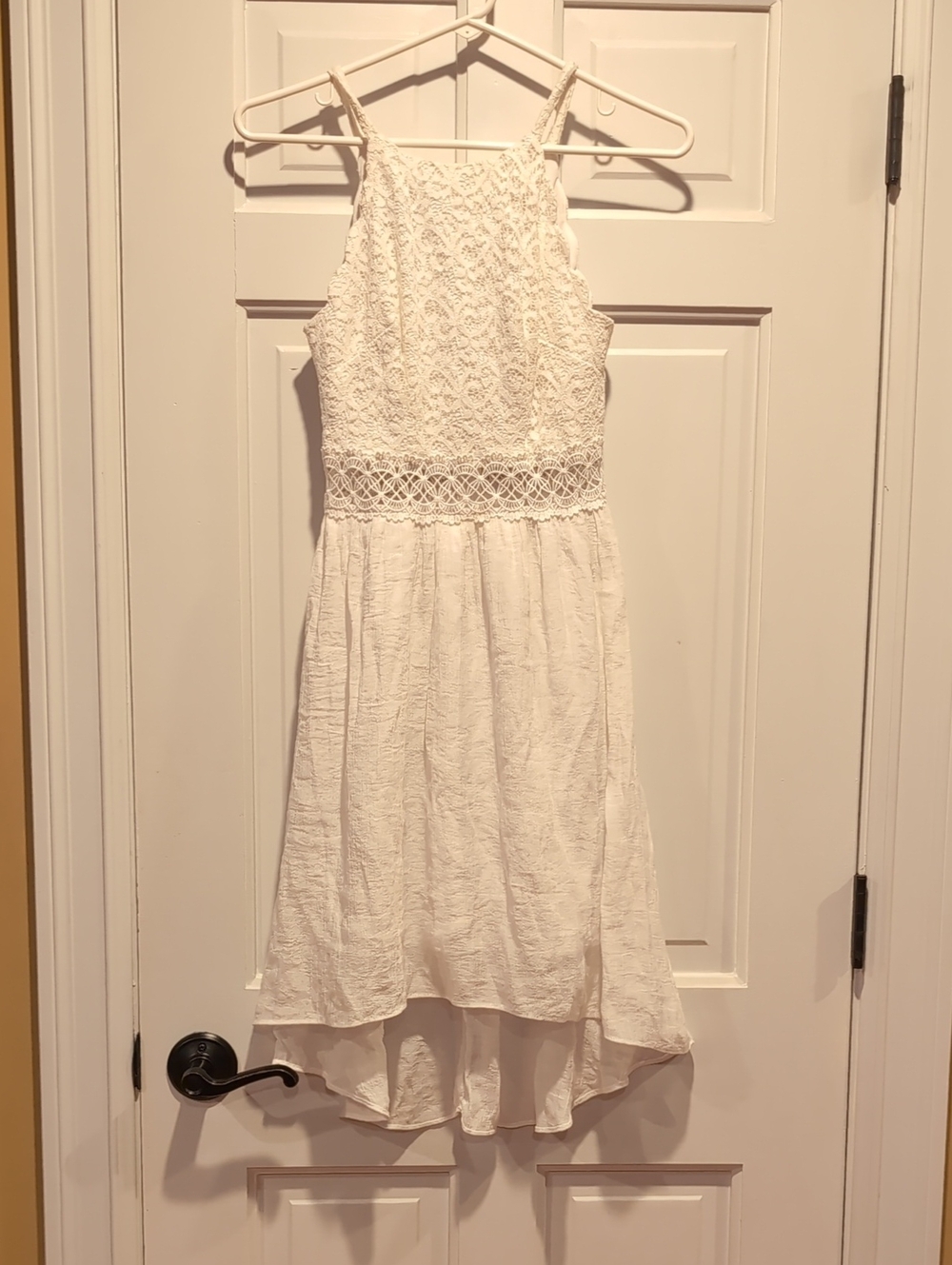 BCX White Lace Bodice High-Low Dress